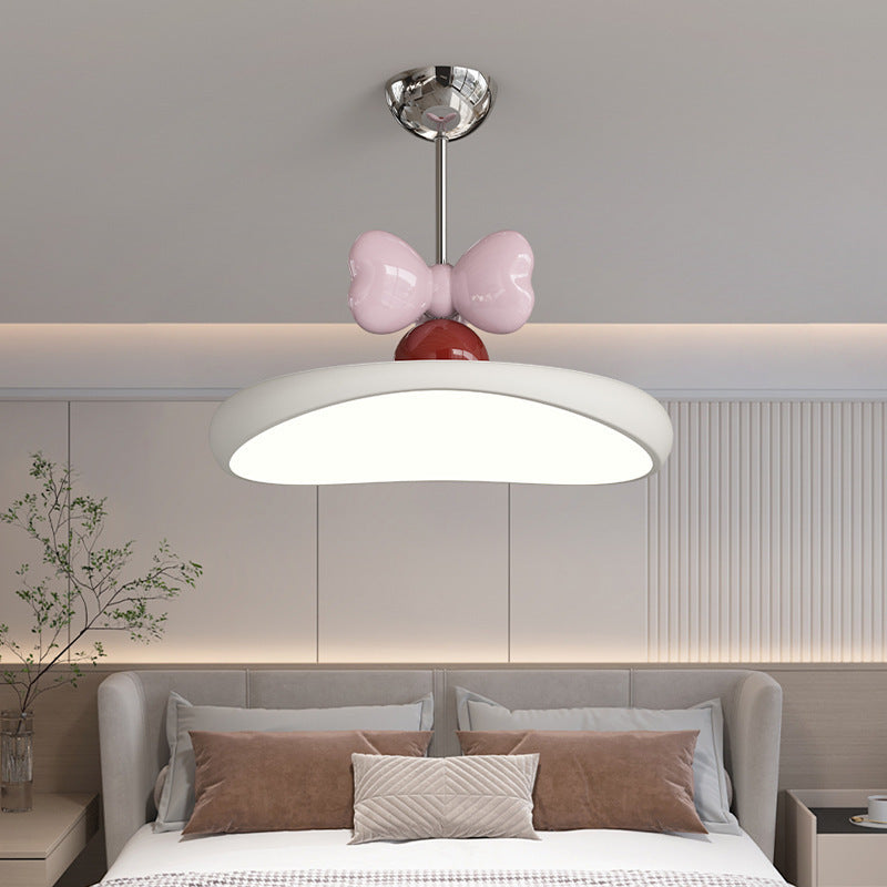 Modern Minimalist Oval Arc Semi-Circular Base Bow Iron Acrylic LED Semi-Flush Mount Ceiling Light For Bedroom