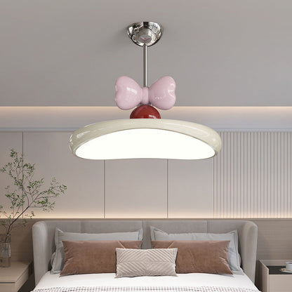 Modern Minimalist Oval Arc Semi-Circular Base Bow Iron Acrylic LED Semi-Flush Mount Ceiling Light For Bedroom