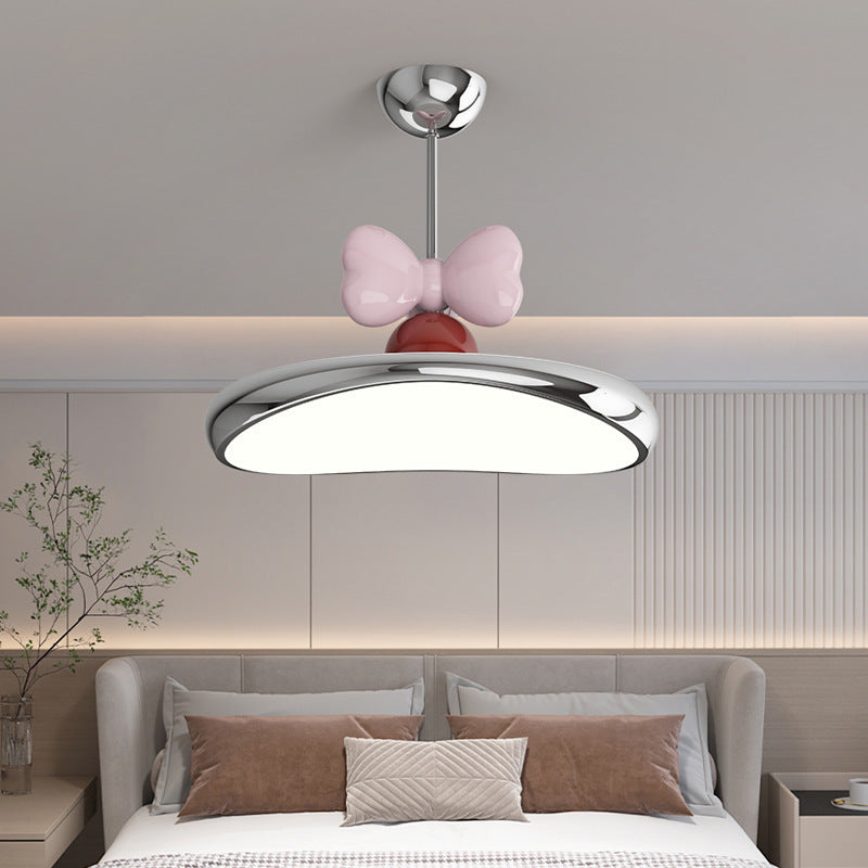Modern Minimalist Oval Arc Semi-Circular Base Bow Iron Acrylic LED Semi-Flush Mount Ceiling Light For Bedroom