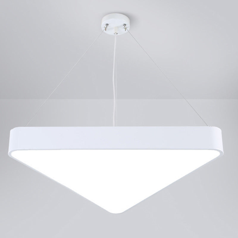 Modern Minimalist Triangle Hollow Iron Acrylic LED Pendant Light For Living Room