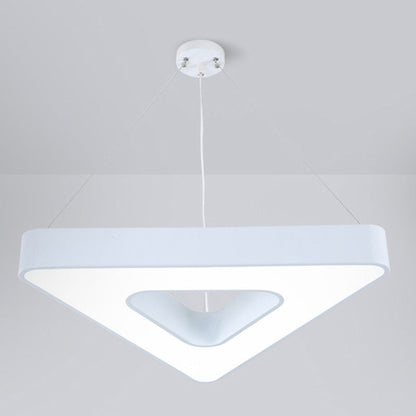 Modern Minimalist Triangle Hollow Iron Acrylic LED Pendant Light For Living Room