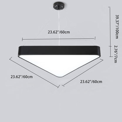 Modern Minimalist Triangle Hollow Iron Acrylic LED Pendant Light For Living Room
