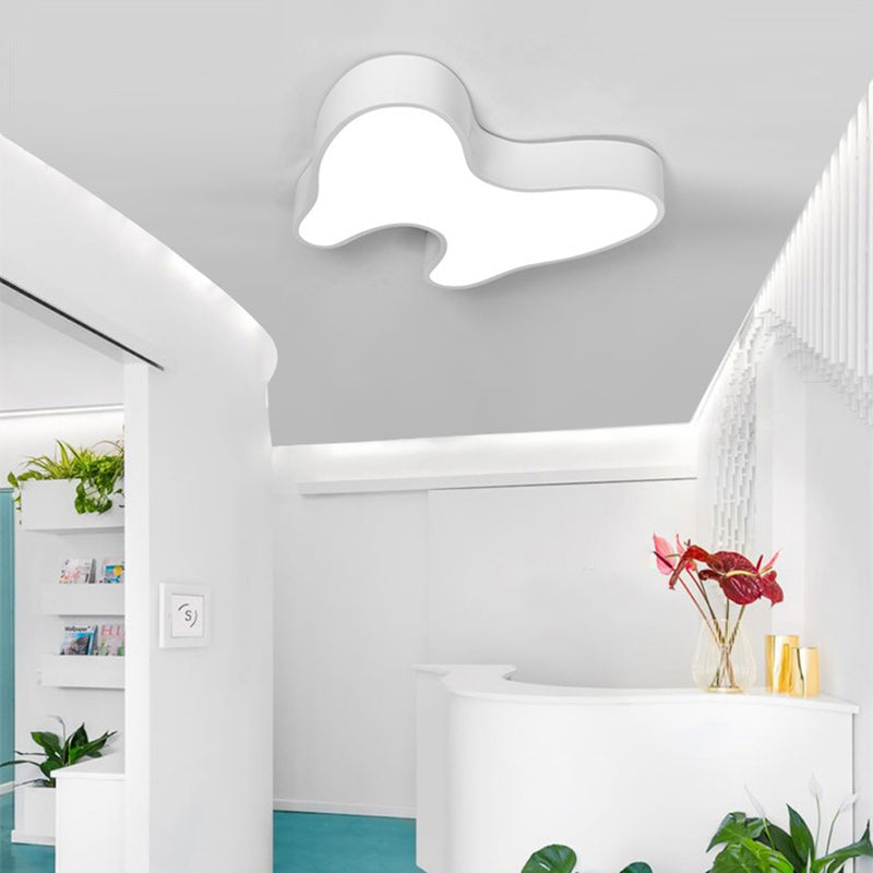 Contemporary Creative Cartoon Kids Tooth Iron Acrylic LED Flush Mount Ceiling Light For Living Room