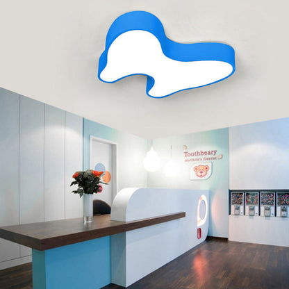 Contemporary Creative Cartoon Kids Tooth Iron Acrylic LED Flush Mount Ceiling Light For Living Room