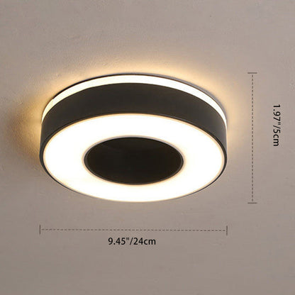 Modern Minimalist Round Square Cylinder Hollow Iron Acrylic LED Flush Mount Ceiling Light For Living Room