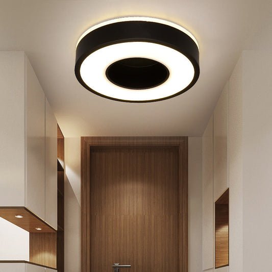 Modern Minimalist Round Square Cylinder Hollow Iron Acrylic LED Flush Mount Ceiling Light For Living Room