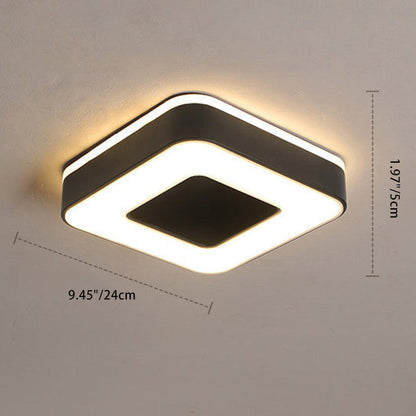 Modern Minimalist Round Square Cylinder Hollow Iron Acrylic LED Flush Mount Ceiling Light For Living Room