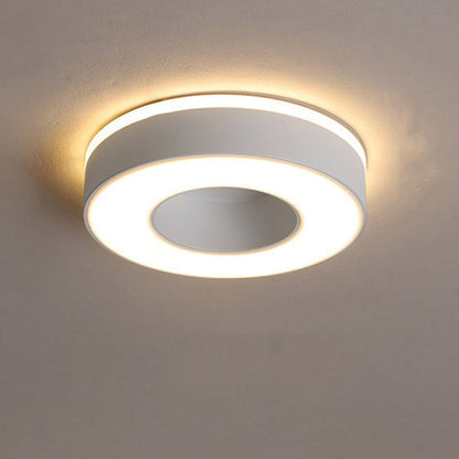 Modern Minimalist Round Square Cylinder Hollow Iron Acrylic LED Flush Mount Ceiling Light For Living Room