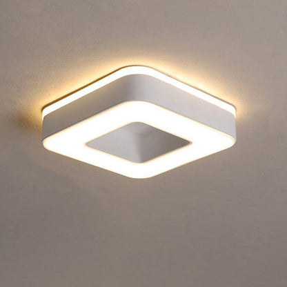 Modern Minimalist Round Square Cylinder Hollow Iron Acrylic LED Flush Mount Ceiling Light For Living Room