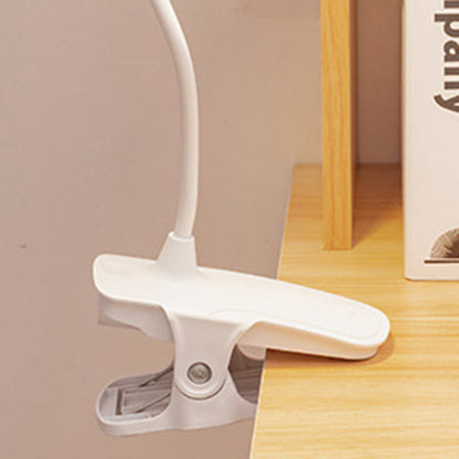 Modern Minimalist Round Adjustable Long Hose Clamp Plastic LED Table Lamp For Bedroom