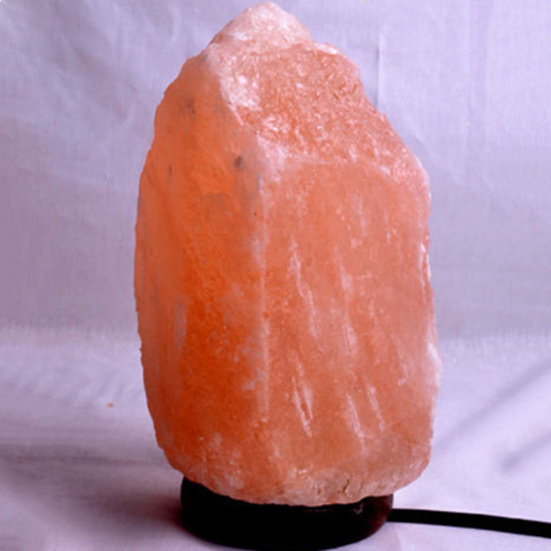 Contemporary Creative Rocky Disc Base Natural Rock Salt 1-Light Table Lamp Salt Lamp For Bedroom