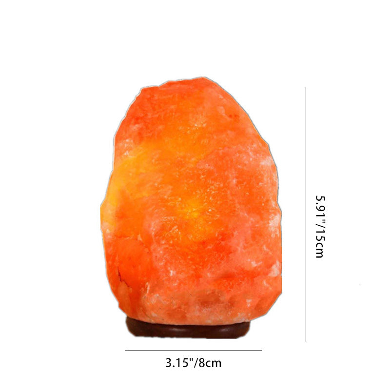 Contemporary Creative Rocky Disc Base Natural Rock Salt 1-Light Table Lamp Salt Lamp For Bedroom