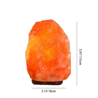 Contemporary Creative Rocky Disc Base Natural Rock Salt 1-Light Table Lamp Salt Lamp For Bedroom