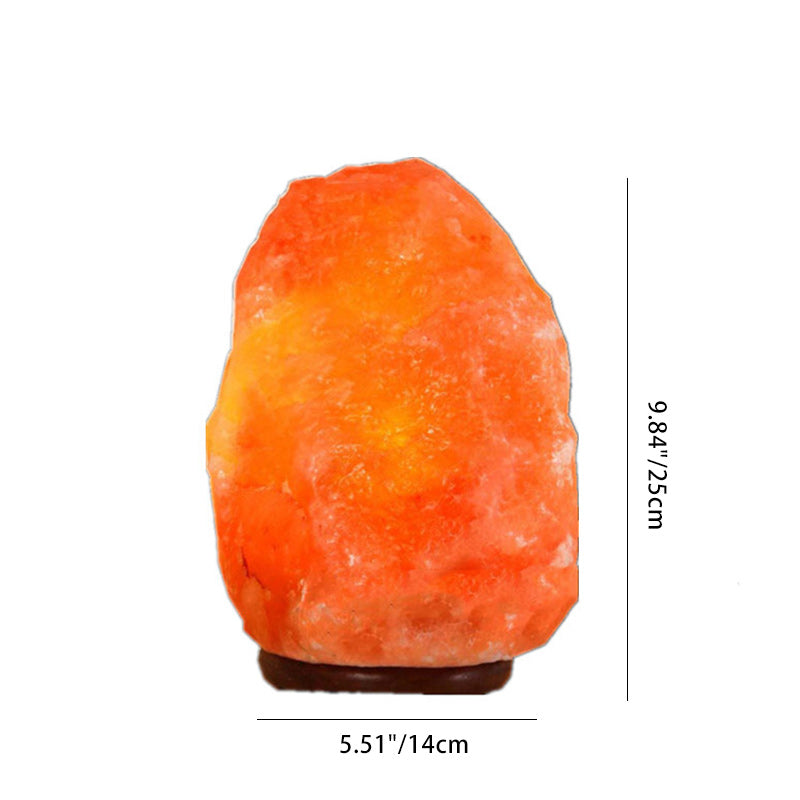 Contemporary Creative Rocky Disc Base Natural Rock Salt 1-Light Table Lamp Salt Lamp For Bedroom