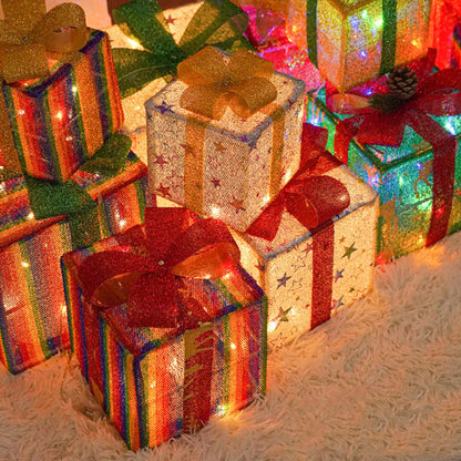 Modern Minimalist Square Christmas Gift Box PVC LED Standing Floor Lamp Decorative Light For Living Room
