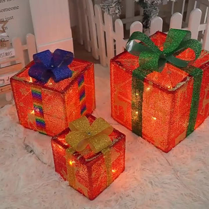 Modern Minimalist Square Christmas Gift Box PVC LED Standing Floor Lamp Decorative Light For Living Room