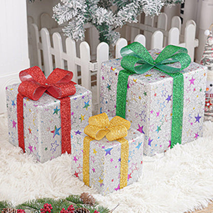 Modern Minimalist Square Christmas Gift Box PVC LED Standing Floor Lamp Decorative Light For Living Room
