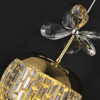 Contemporary Creative Spherical Flower Disc Base Aluminum Hardware Acrylic LED Pendant Light For Bedroom