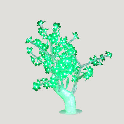 Contemporary Creative Simulation Tree Flower Petal Round Base Iron Plastic LED Table Lamp For Bedroom