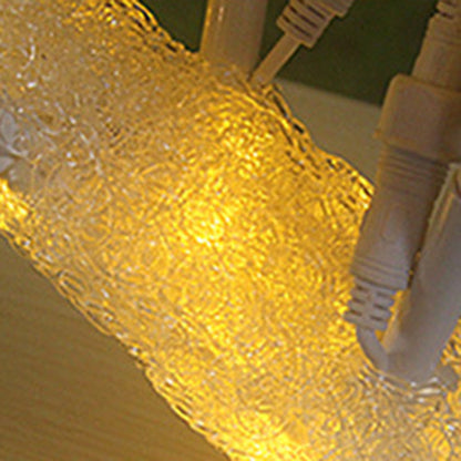 Contemporary Creative Simulation Tree Flower Petal Round Base Iron Plastic LED Table Lamp For Bedroom