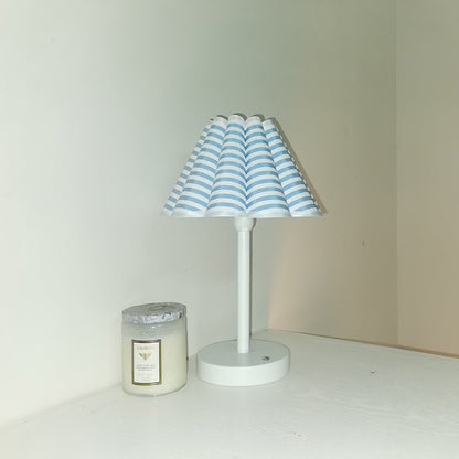 Modern Minimalist Round Table Petal Shaped Stem Disc Base 1-Light Table Lamp For Bedroom