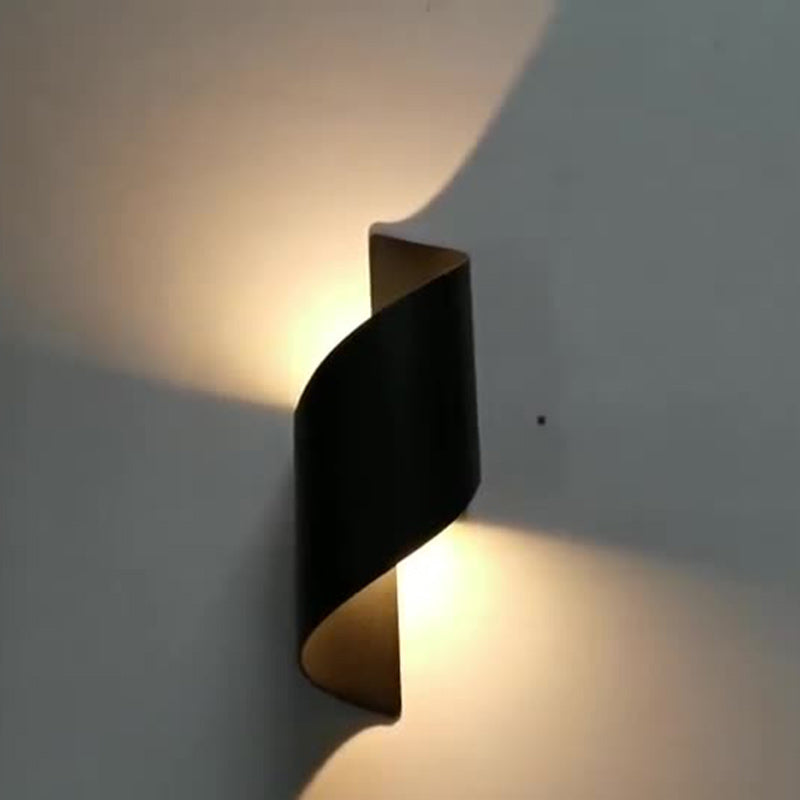 Modern Minimalist Waterproof Spiral Aluminum Acrylic LED Wall Sconce Lamp For Bedroom