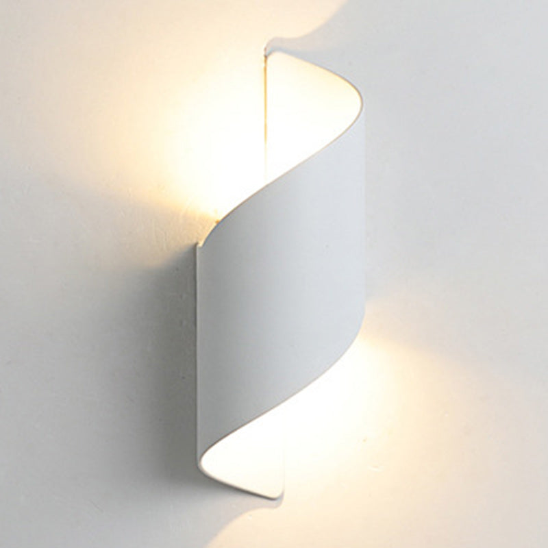 Modern Minimalist Waterproof Spiral Aluminum Acrylic LED Wall Sconce Lamp For Bedroom