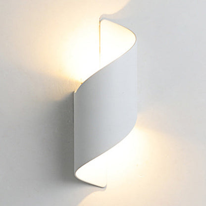 Modern Minimalist Waterproof Spiral Aluminum Acrylic LED Wall Sconce Lamp For Bedroom