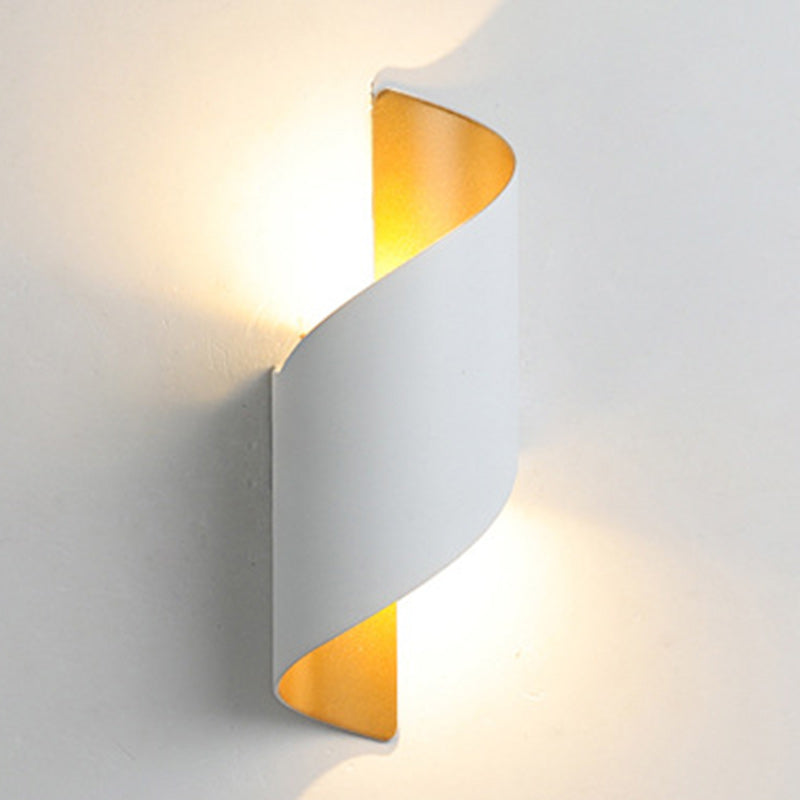 Modern Minimalist Waterproof Spiral Aluminum Acrylic LED Wall Sconce Lamp For Bedroom