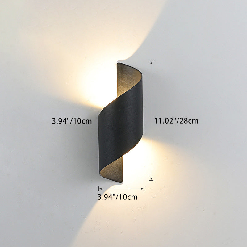 Modern Minimalist Waterproof Spiral Aluminum Acrylic LED Wall Sconce Lamp For Bedroom
