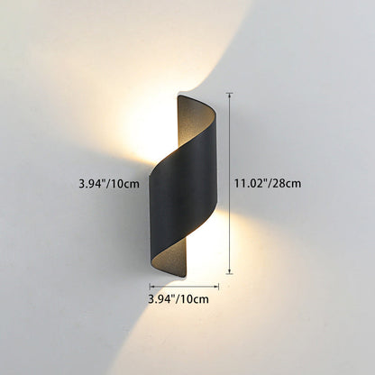 Modern Minimalist Waterproof Spiral Aluminum Acrylic LED Wall Sconce Lamp For Bedroom