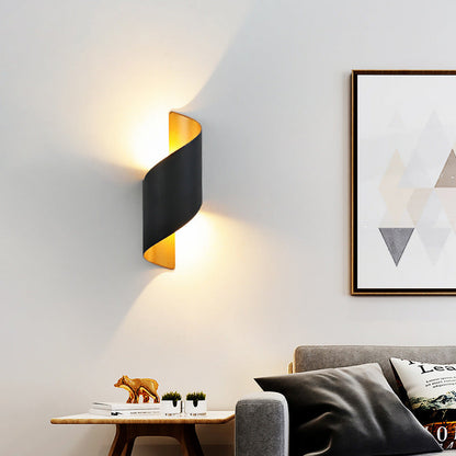 Modern Minimalist Waterproof Spiral Aluminum Acrylic LED Wall Sconce Lamp For Bedroom