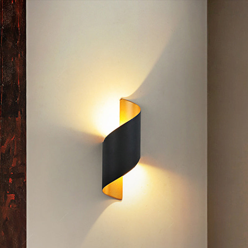 Modern Minimalist Waterproof Spiral Aluminum Acrylic LED Wall Sconce Lamp For Bedroom