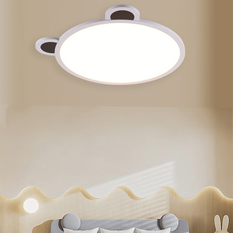 مصباح سقف LED دائري من الألومنيوم والأكريليك بتصميم دب دائري بسيط على شكل دب للأطفال لغرفة النوم