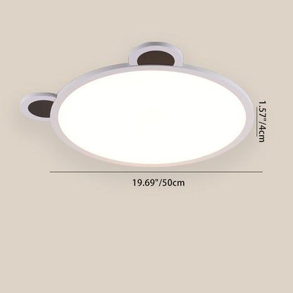مصباح سقف LED دائري من الألومنيوم والأكريليك بتصميم دب دائري بسيط على شكل دب للأطفال لغرفة النوم