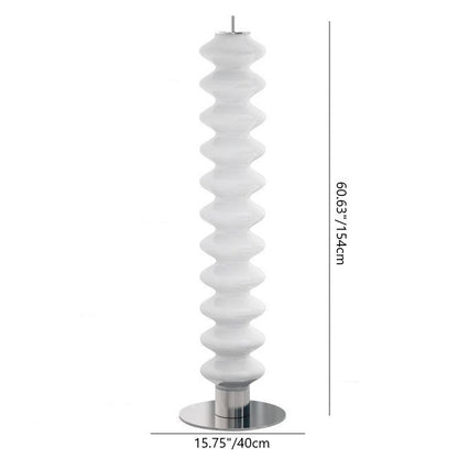 Contemporary Scandinavian Gourd Multilayer Iron Marble Acrylic Shade LED Standing Floor Lamp For Living Room