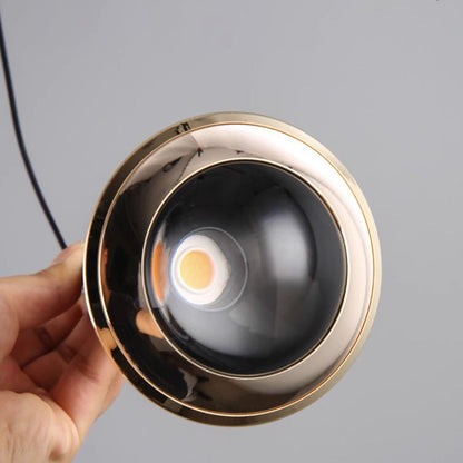 Modern Minimalist Flared Ball Liftable Aluminum Glass LED Pendant Light For Bedroom