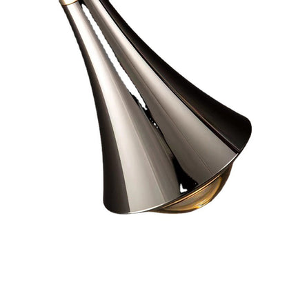 Modern Minimalist Flared Ball Liftable Aluminum Glass LED Pendant Light For Bedroom