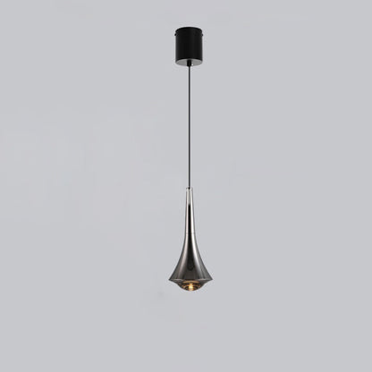 Modern Minimalist Flared Ball Liftable Aluminum Glass LED Pendant Light For Bedroom