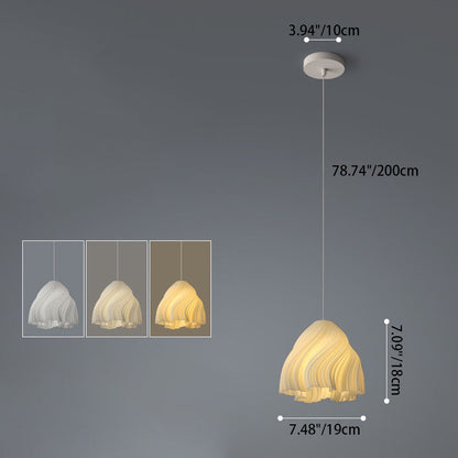 Contemporary Creative Irregular Curved Stripe Iron Acrylic 1-Light Pendant Light For Bedroom