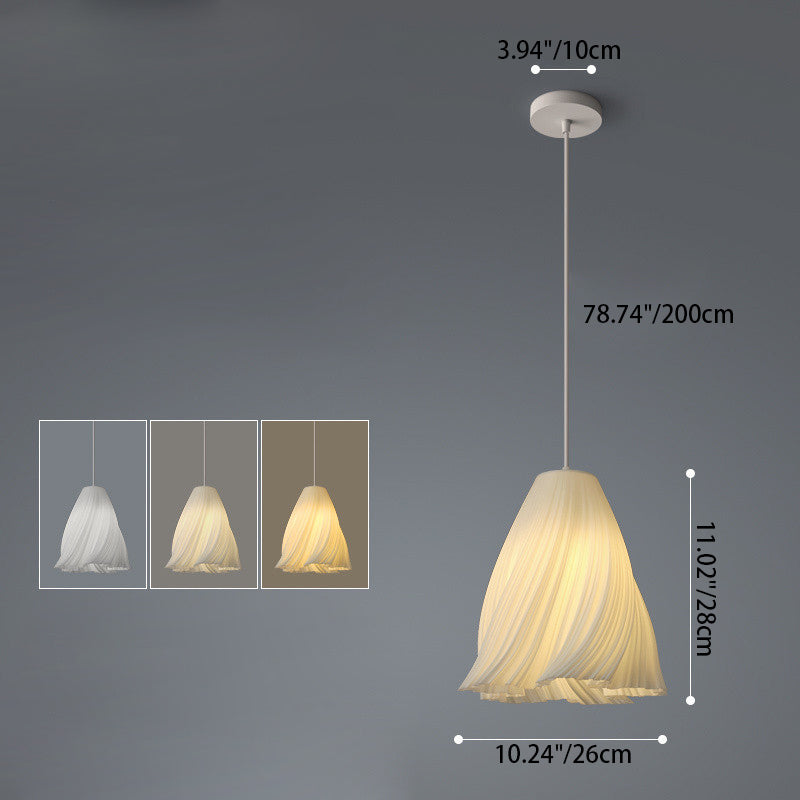 Contemporary Creative Irregular Curved Stripe Iron Acrylic 1-Light Pendant Light For Bedroom