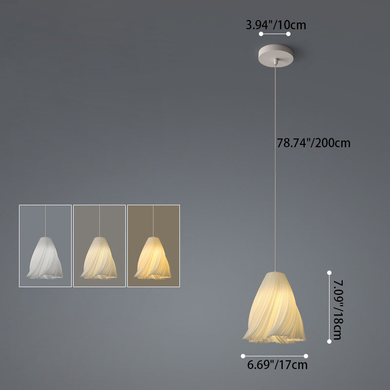 Contemporary Creative Irregular Curved Stripe Iron Acrylic 1-Light Pendant Light For Bedroom