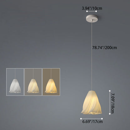 Contemporary Creative Irregular Curved Stripe Iron Acrylic 1-Light Pendant Light For Bedroom
