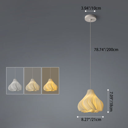 Contemporary Creative Irregular Curved Stripe Iron Acrylic 1-Light Pendant Light For Bedroom