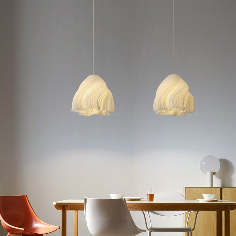 Contemporary Creative Irregular Curved Stripe Iron Acrylic 1-Light Pendant Light For Bedroom