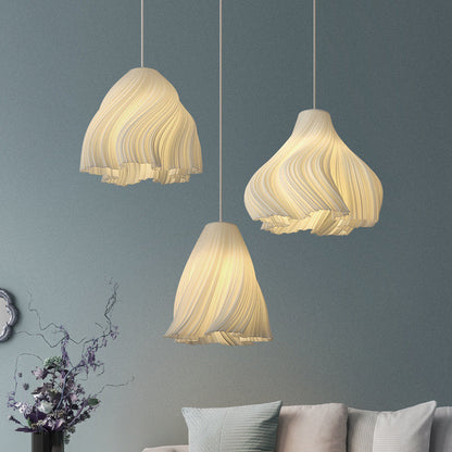Contemporary Creative Irregular Curved Stripe Iron Acrylic 1-Light Pendant Light For Bedroom