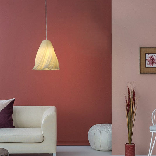 Contemporary Creative Irregular Curved Stripe Iron Acrylic 1-Light Pendant Light For Bedroom