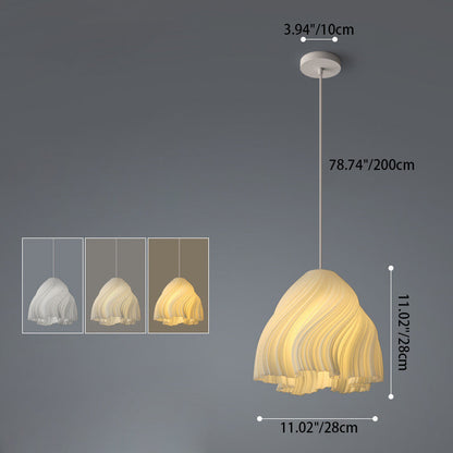 Contemporary Creative Irregular Curved Stripe Iron Acrylic 1-Light Pendant Light For Bedroom