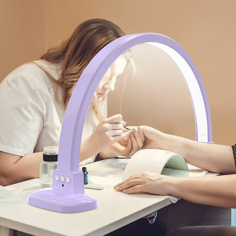 Modern Minimalist Curved Crushed Diamonds Aluminum PVC LED Table Lamp Nail Lamp For Living Room