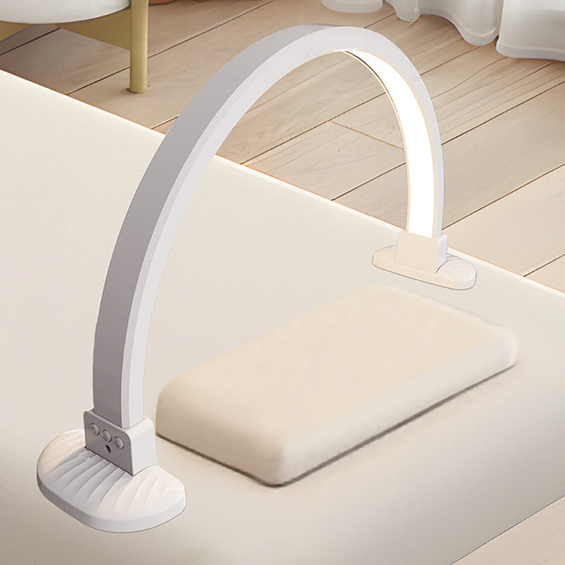 Modern Minimalist Curved Crushed Diamonds Aluminum PVC LED Table Lamp Nail Lamp For Living Room